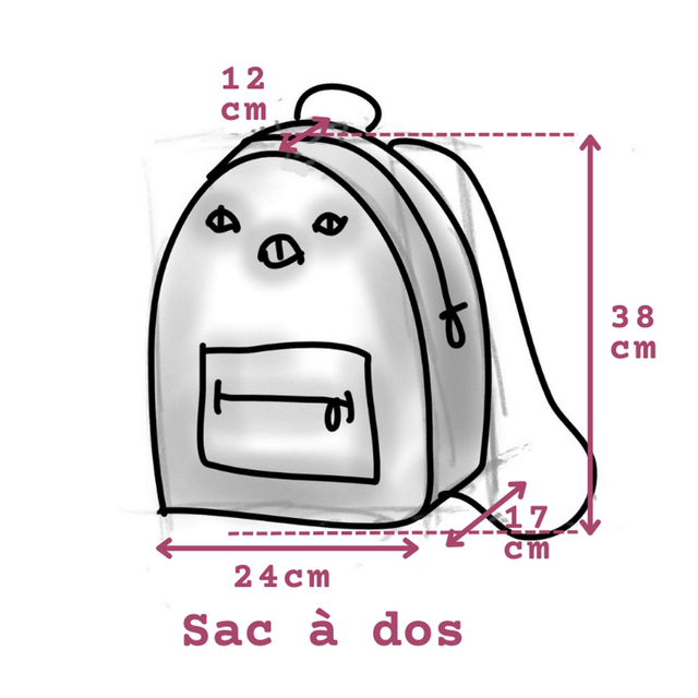 Sac à dos - monstre bordeau