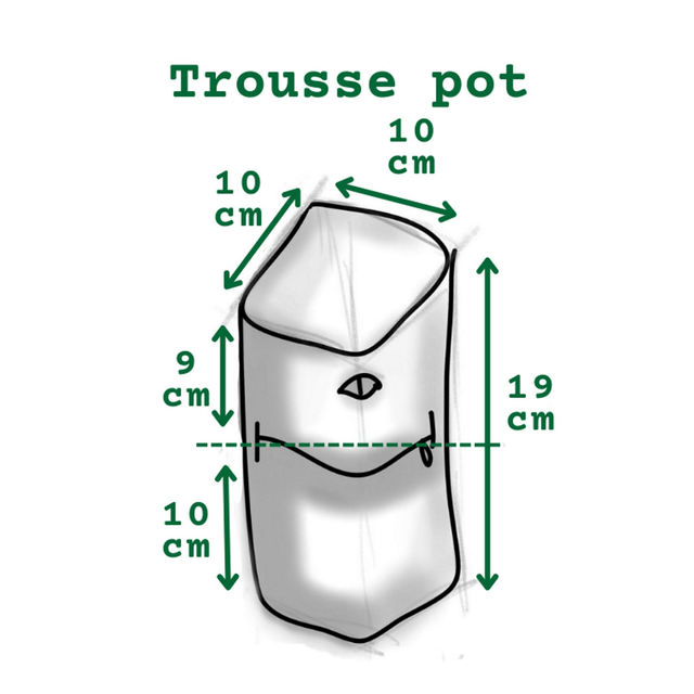 Trousse pot - monstre jaune