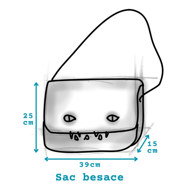 Sac besace - monstre blanc 